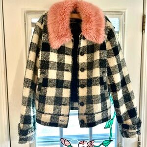 Excellent condition plaid faux fur Juicy Couture jacket.